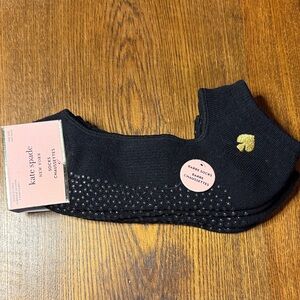 Kate Spade Black Socks with Gold Heart-yoga/pilates/dance